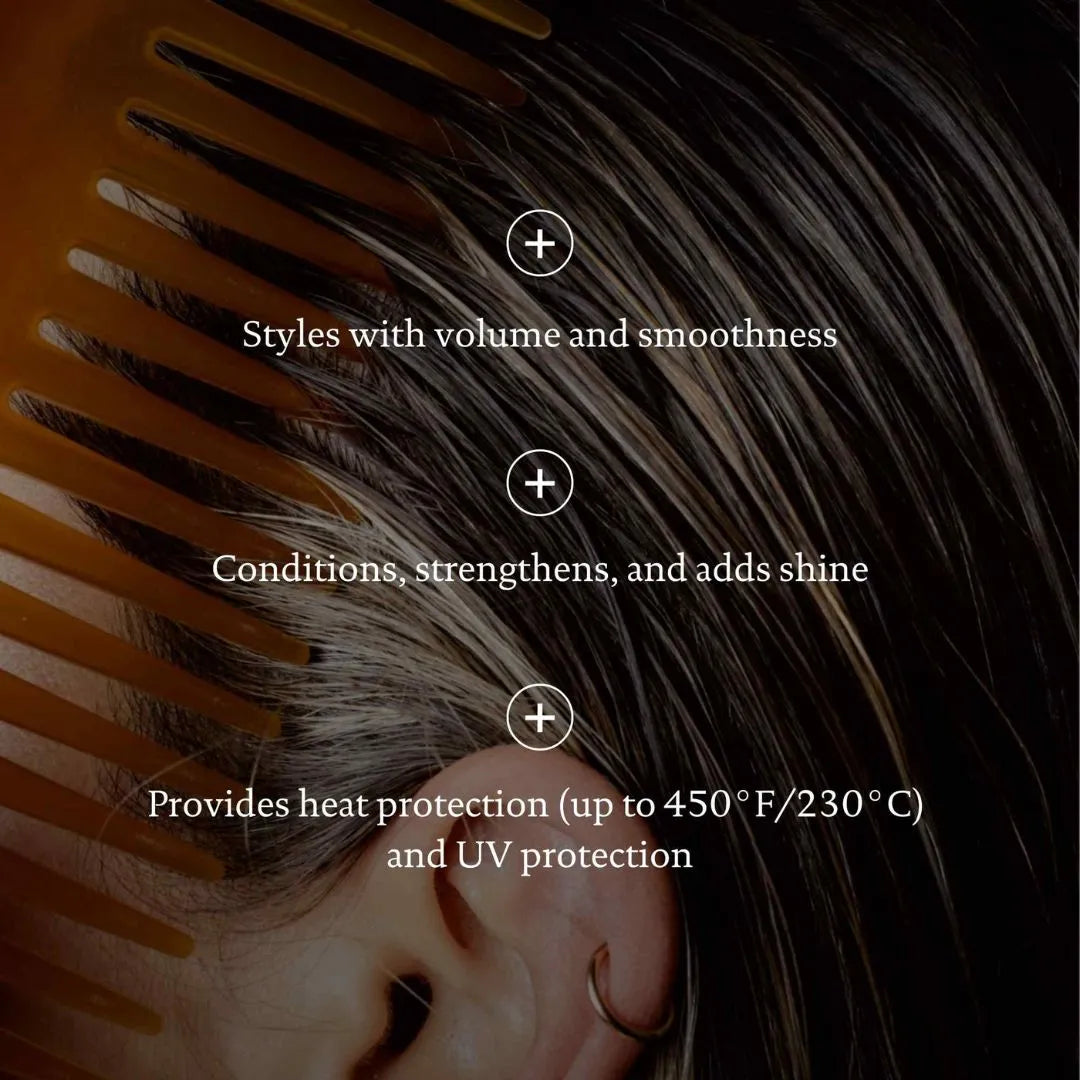 Living Proof Perfect Hair Day 5-in-1 Styling Treatment 118ml – key benefit callout: smooth, strong, shiny hair after combing through