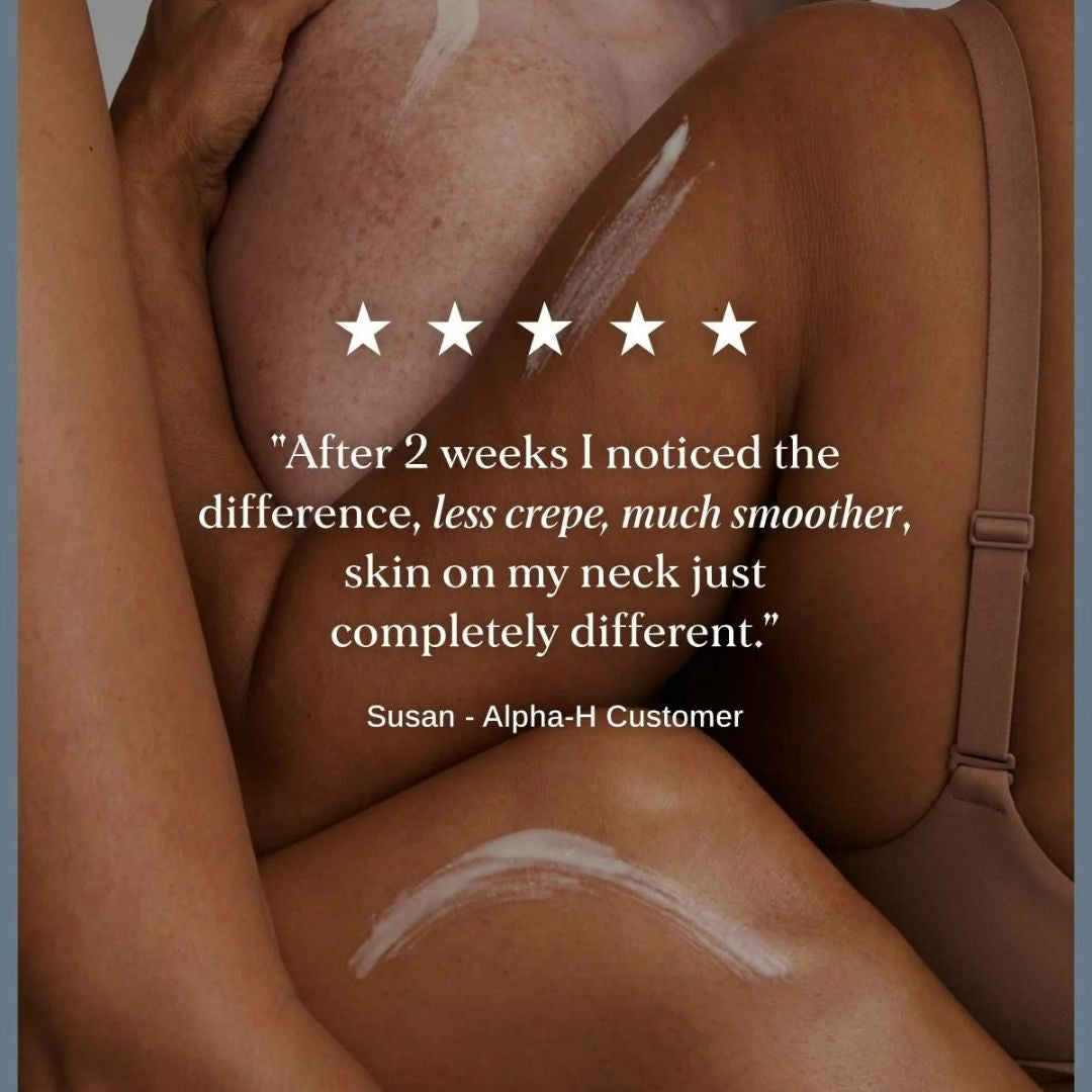 Alpha-H Retinol Reboot Exfoliating Body Treatment five-star customer review for smoother-looking neck and body skin