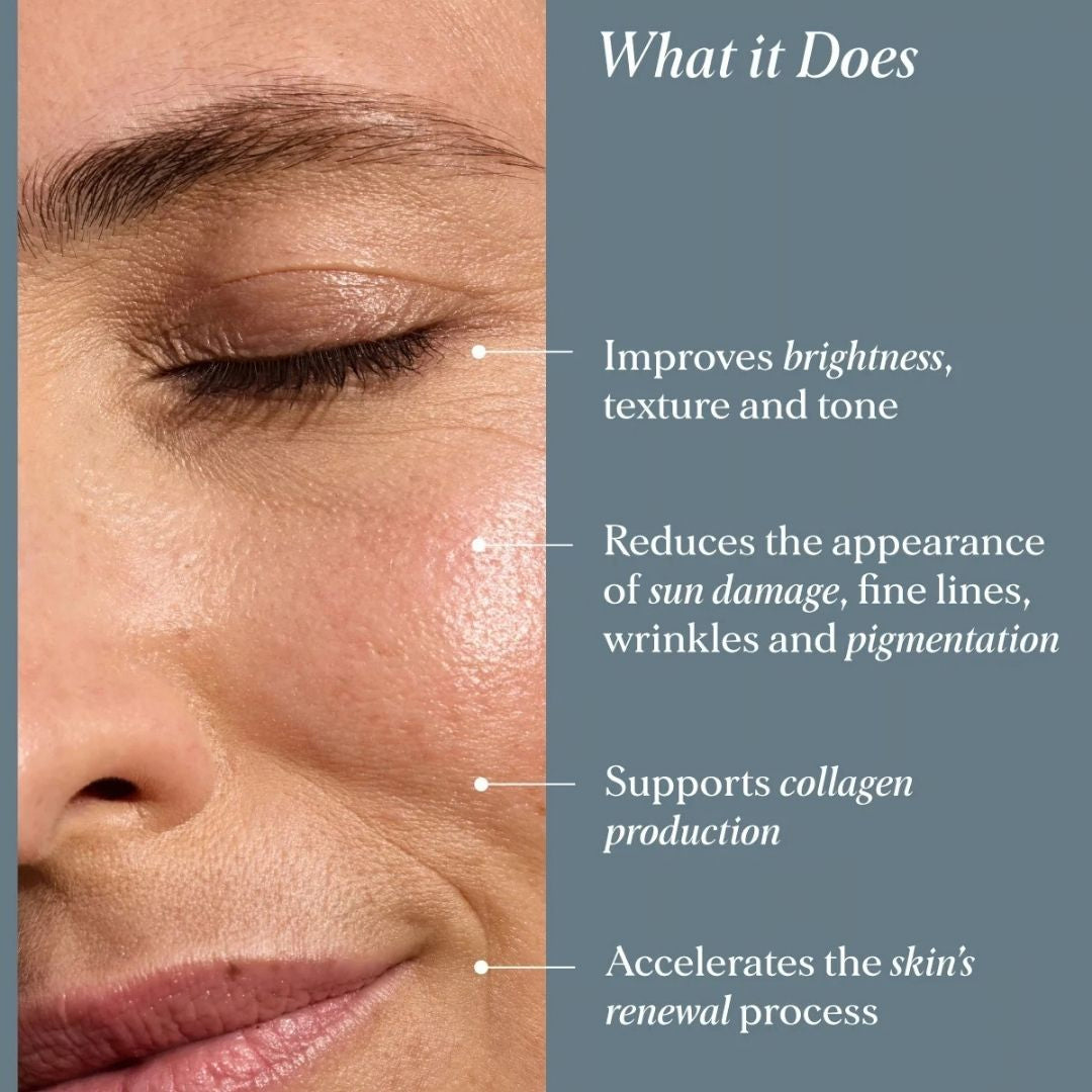 Alpha-H Liquid Gold exfoliating treatment benefits for improving skin brightness, texture and tone while reducing the appearance of fine lines and uneven pigmentation
