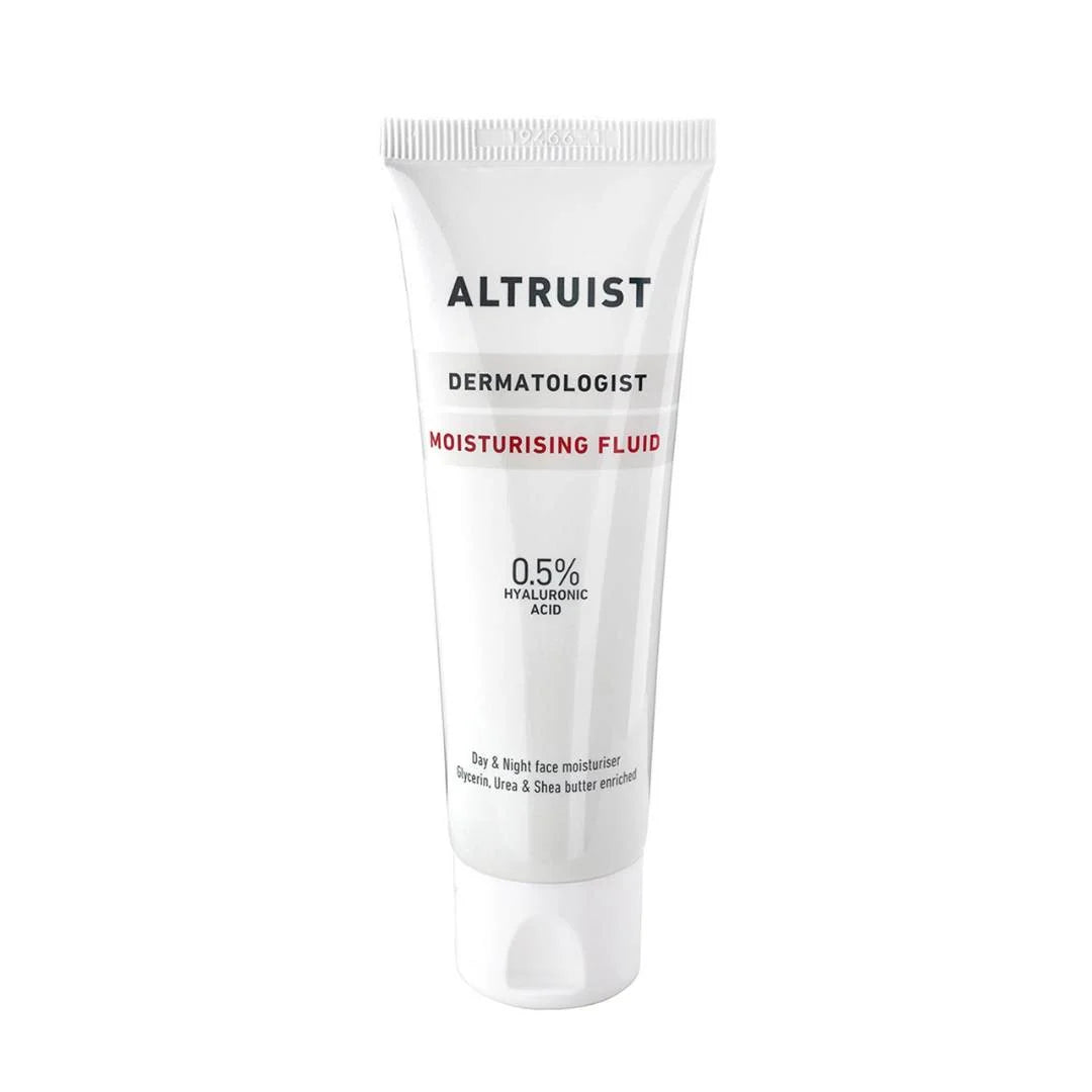 Altruist Dermatologist Moisturising Fluid with 0.5% Hyaluronic Acid 50ml – front-of-pack product bottle shot on white background