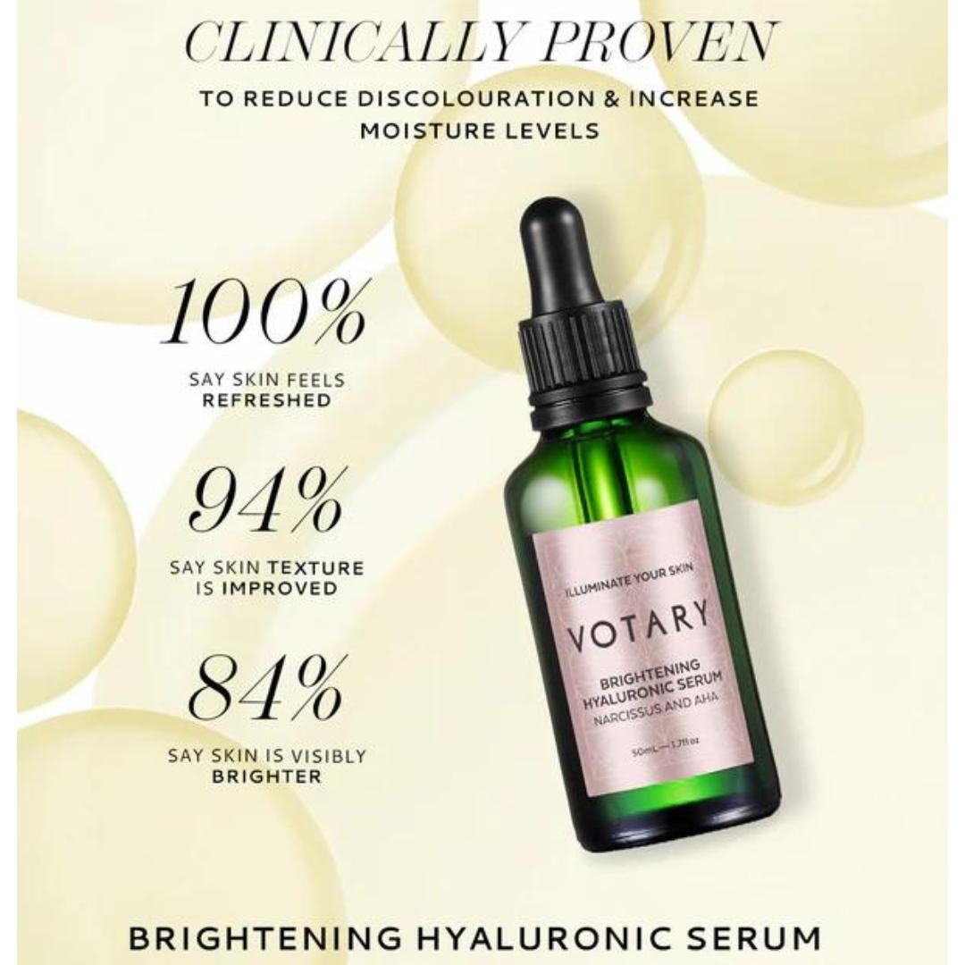 Votary Brightening Hyaluronic Serum – Narcissus & AHA, 50ml