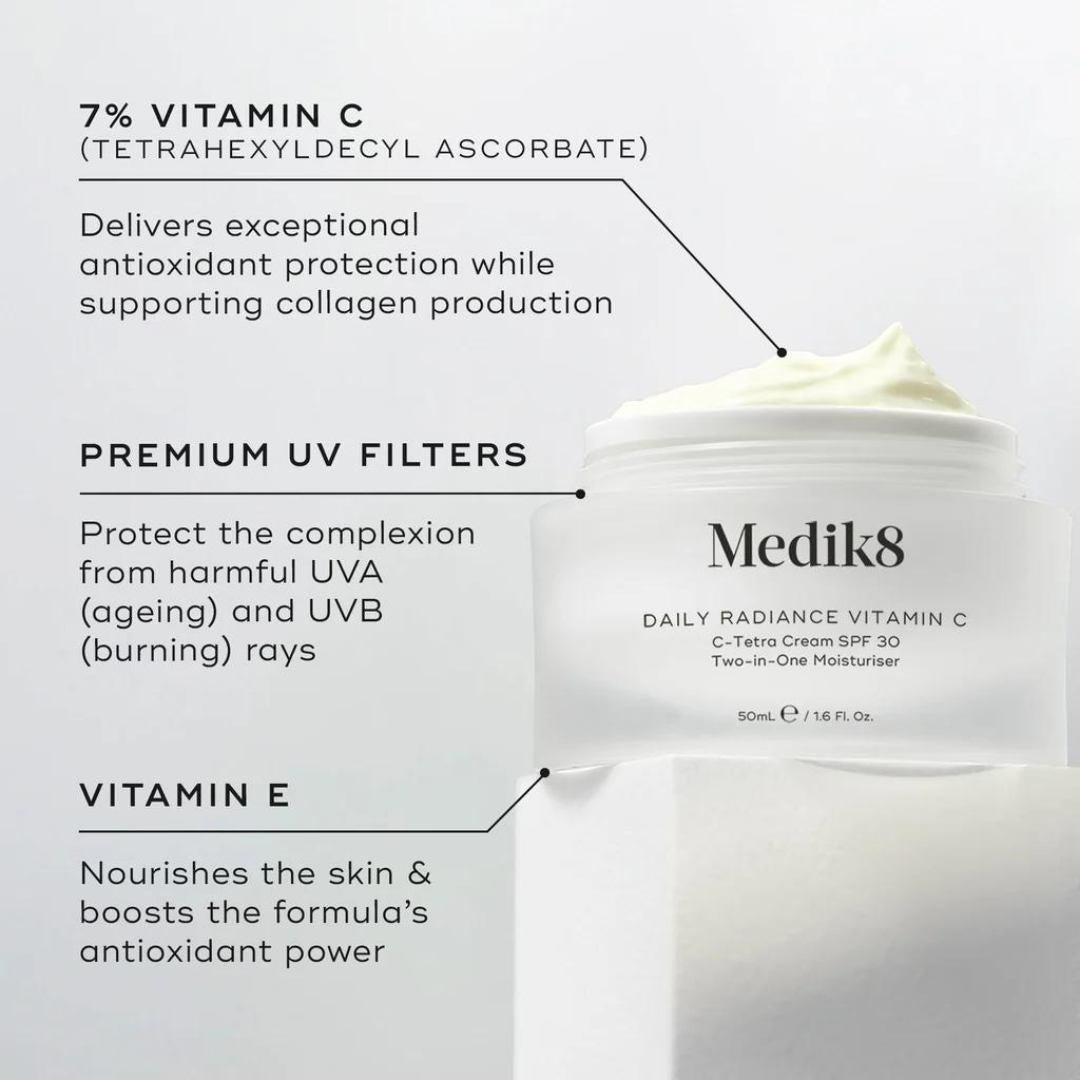 Medik8 Daily Radiance Vitamin C-Tetra Vitamin C Cream SPF 30, 50ml