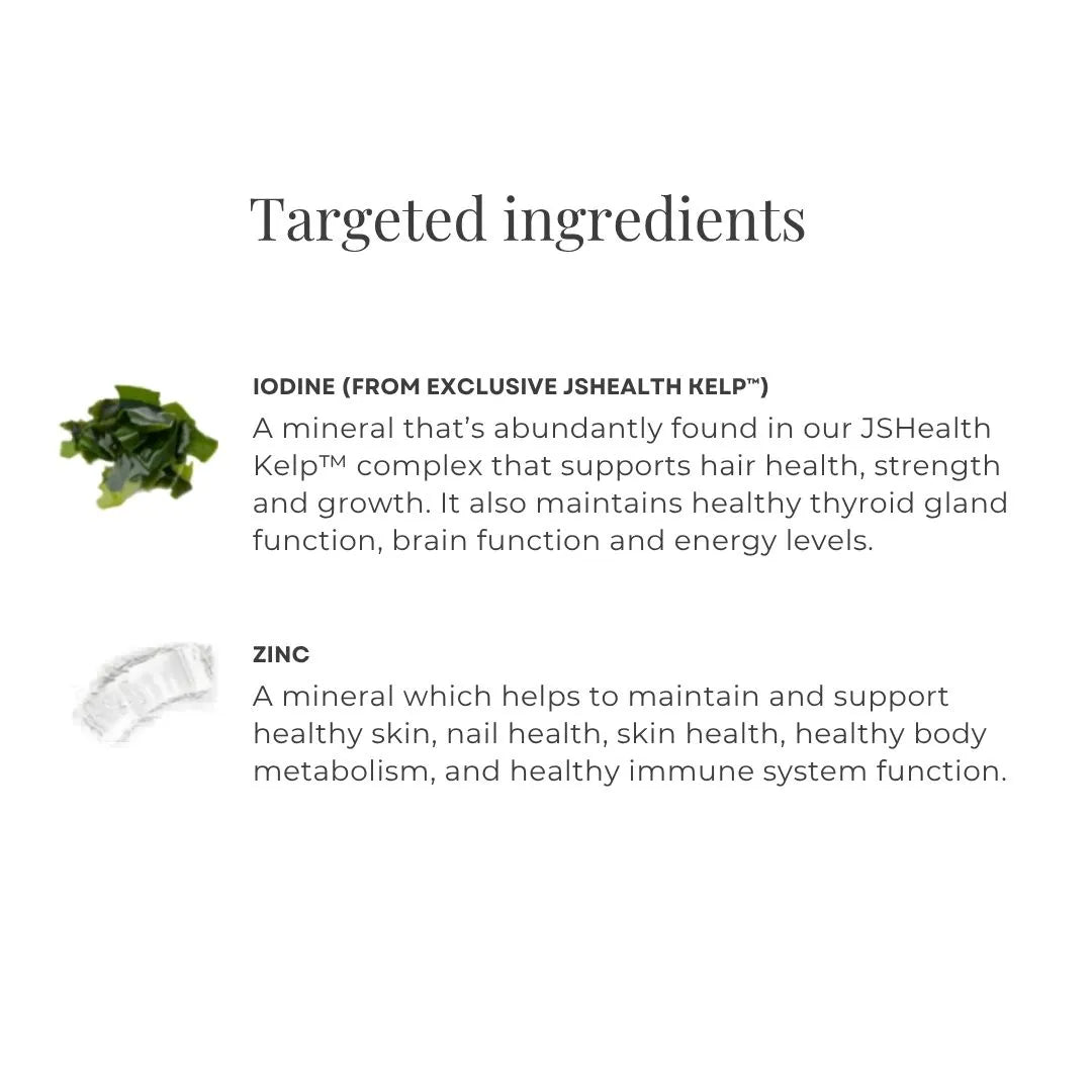 JSHealth Hair + Energy Supplements, 60 Tablets