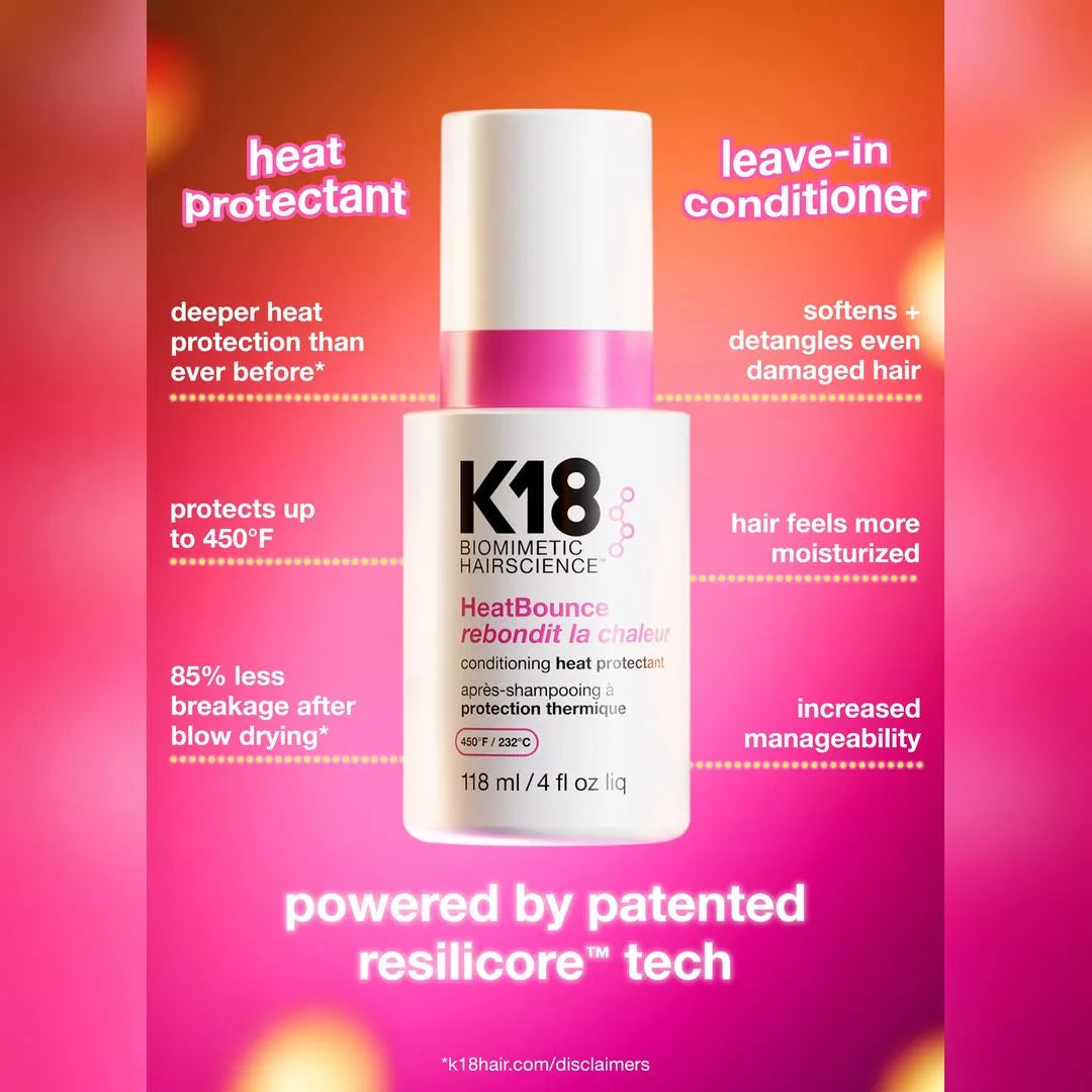 K18 Heat Bounce heat protectant bottle