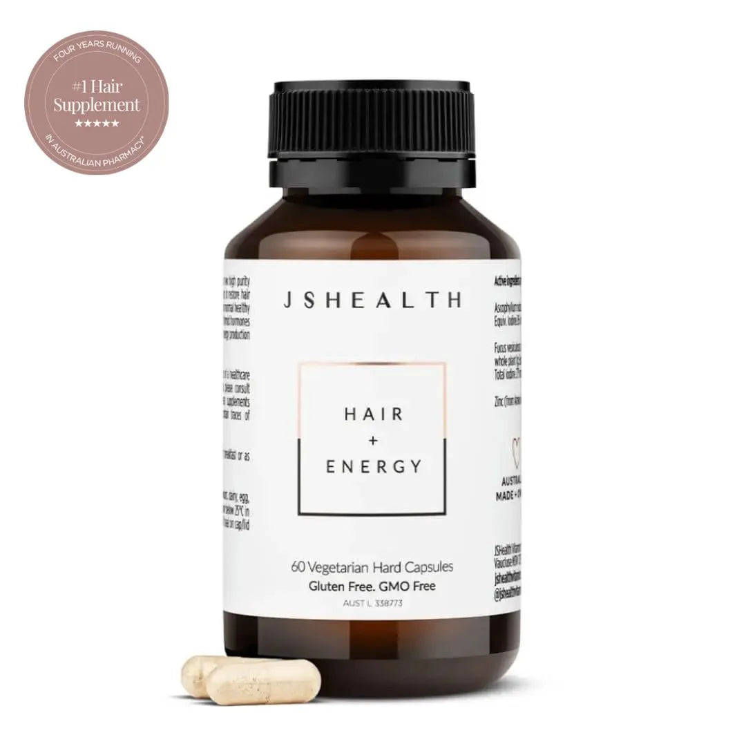 JSHealth Hair + Energy Supplements, 60 Tablets