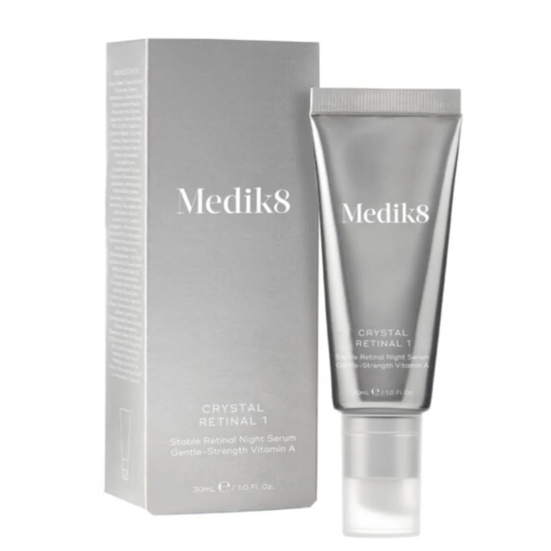 Medik8 Crystal Retinal 1 30ml – product and box packaging shot on white background