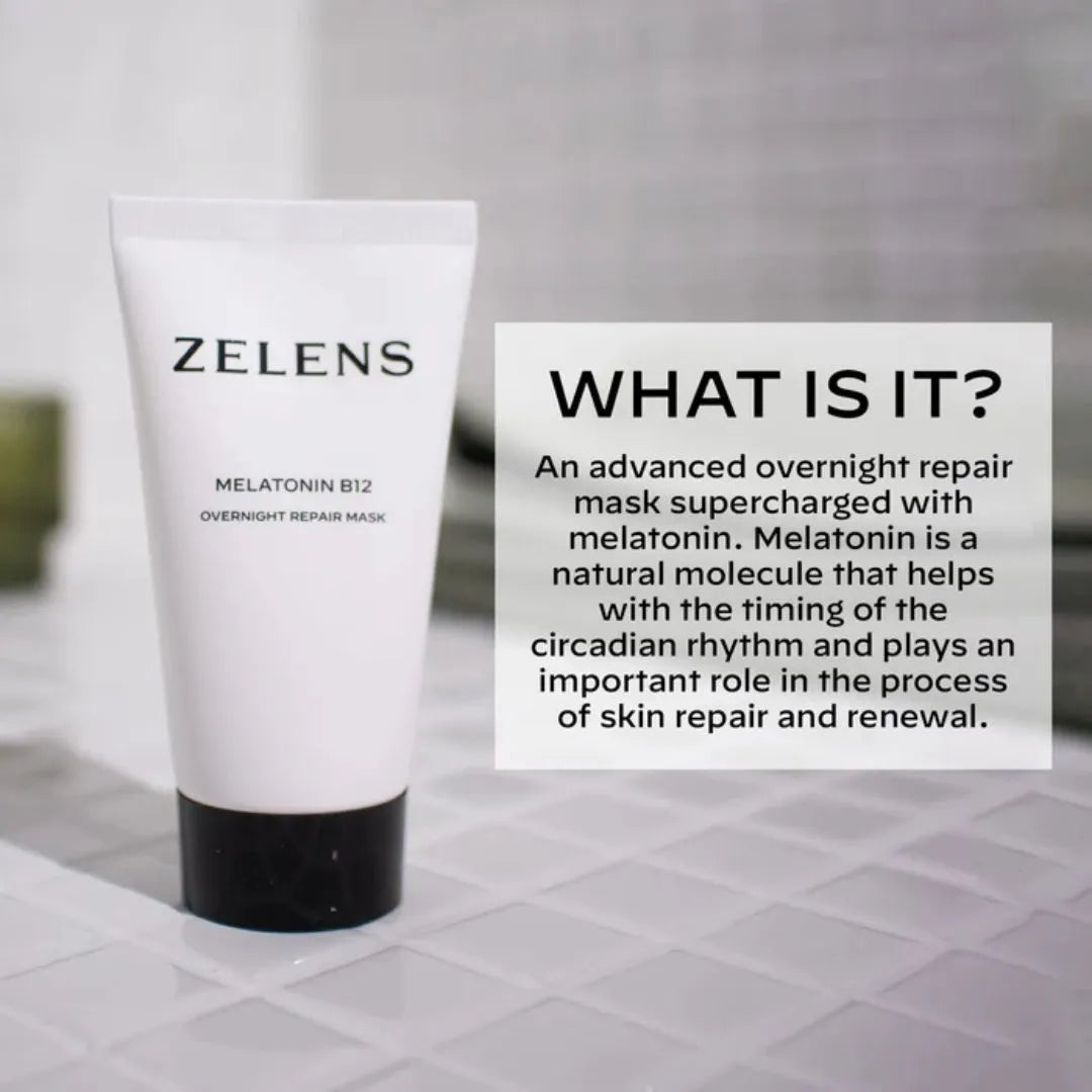 Zelens Melatonin B12 Overnight Repair Mask 50ml tube, what the overnight mask does