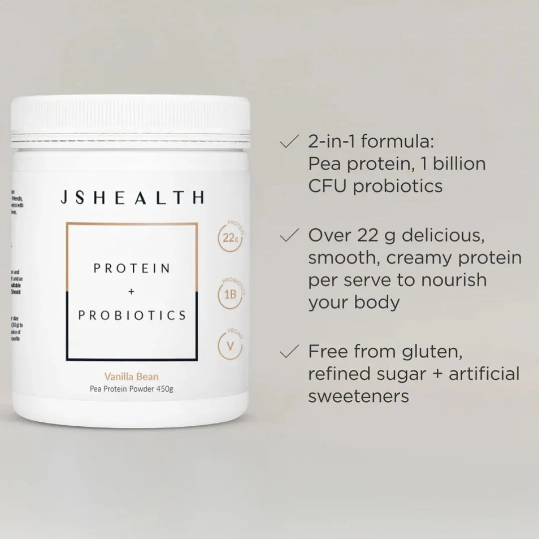 JSHealth Protein + Probiotics - Vanilla Bean, 450g