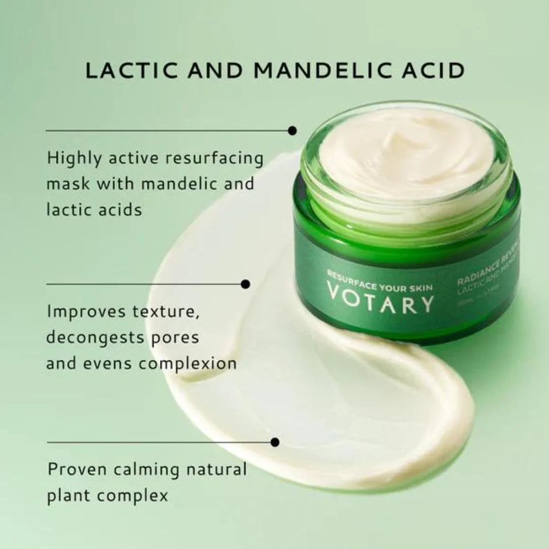 قناع Votary Radiance Reveal - اللاكتيك وحمض الماندليك