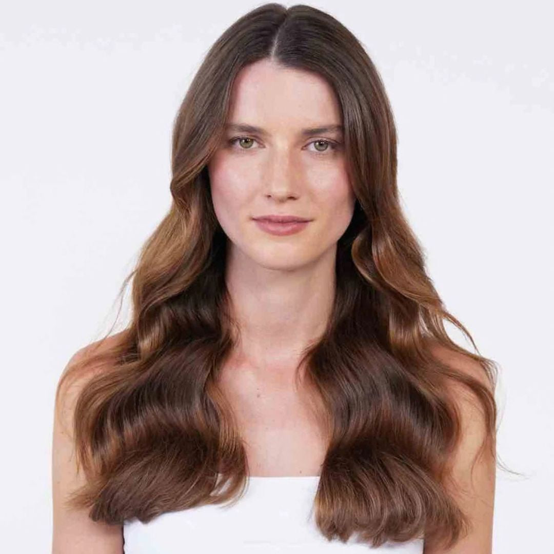 Hair by Sam McKnight Rich Nourish Conditioner for soft glossy, nourished hair and long wavy brown hair.