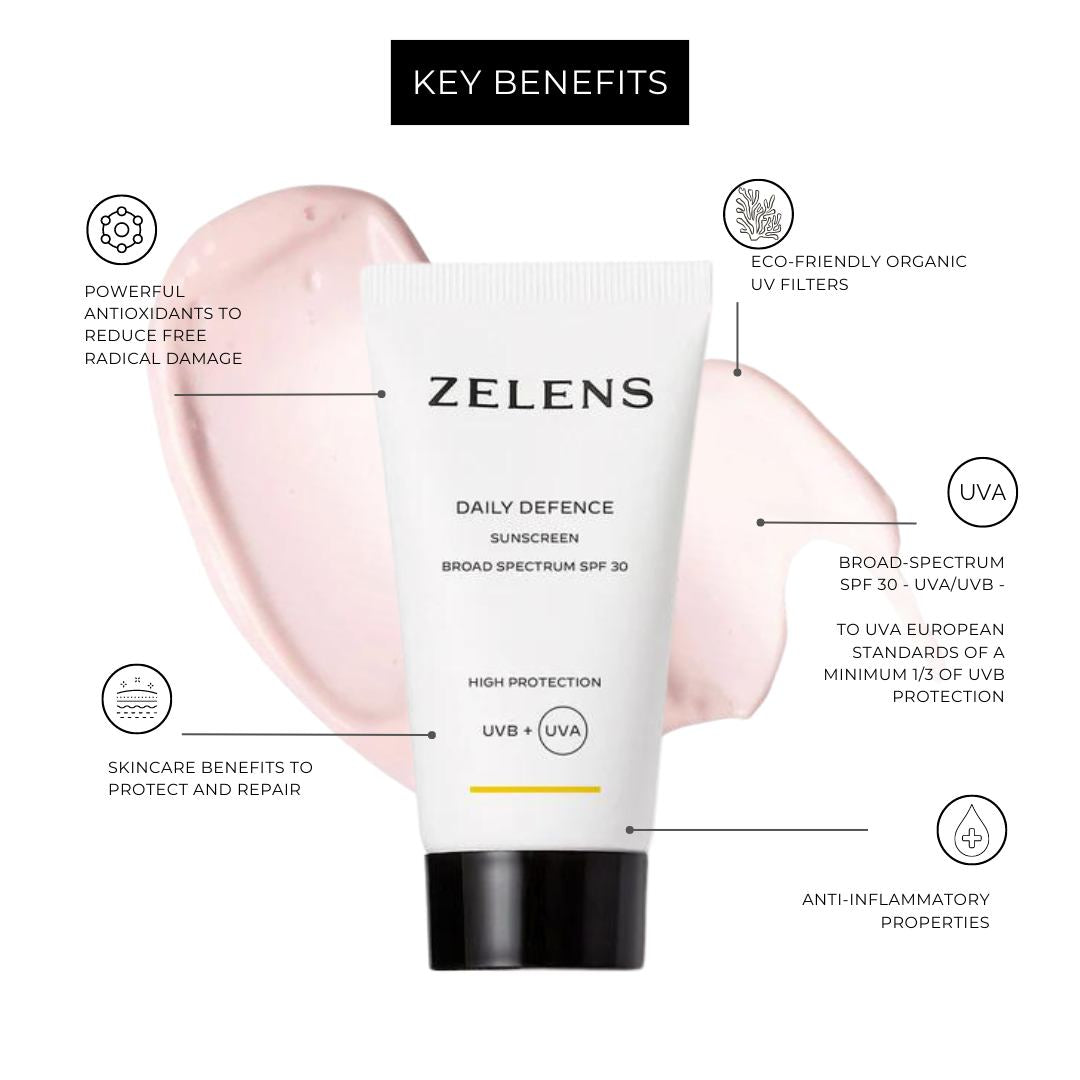 Zelens Daily Defence Sunscreen - Broad Spectrum SPF 30, 50ml
