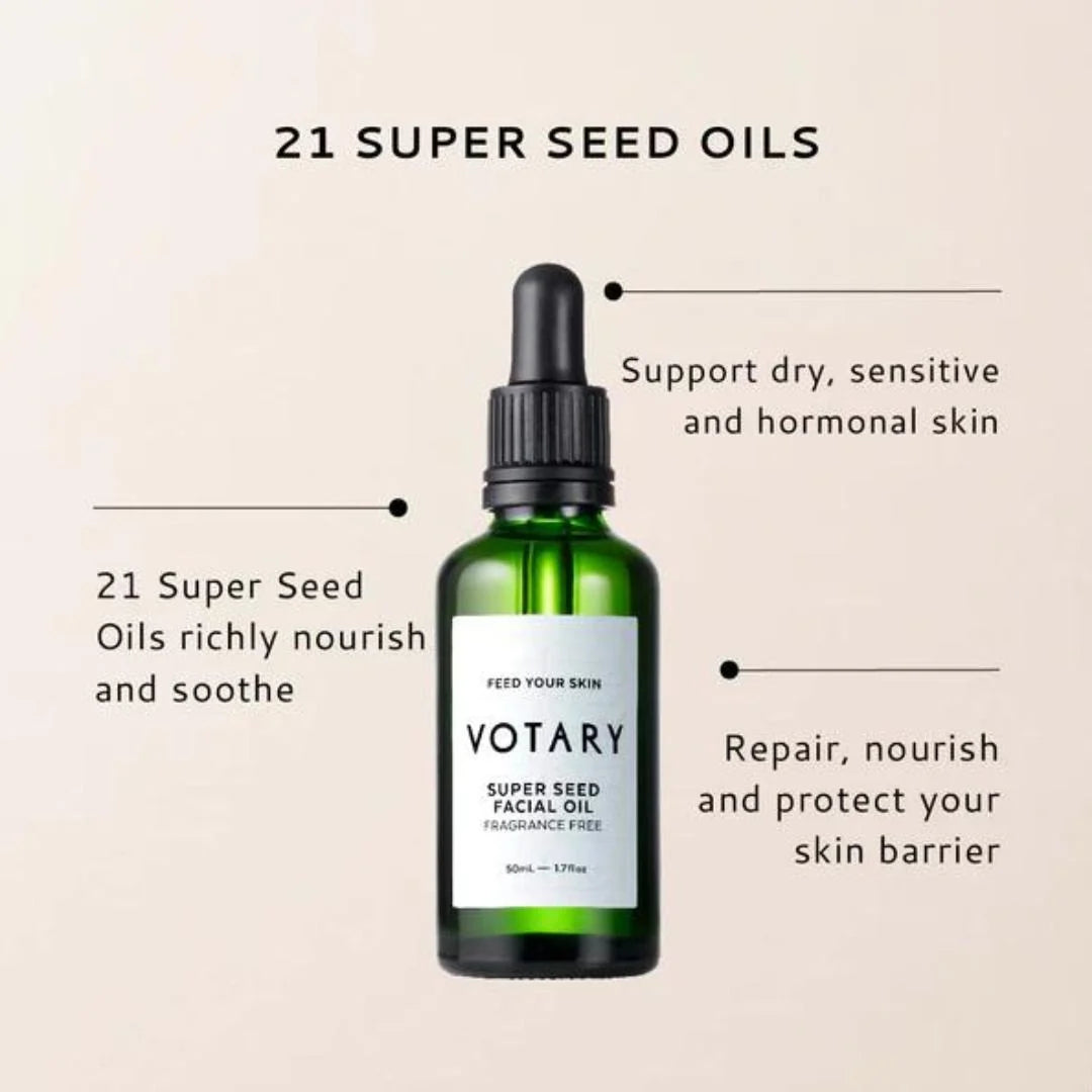 Votary Super Seed Facial Oil – Fragrance Free, 50ml