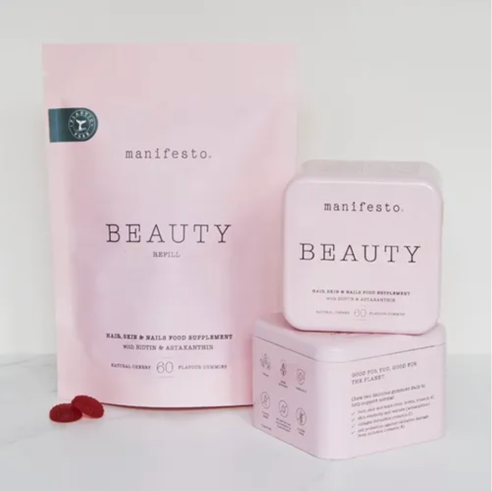 Manifesto Beauty, Hair, Skin & Nails Vitamin Gummies, refill 30 days