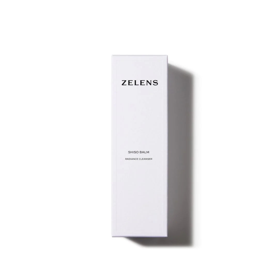 Zelens Shiso Balm Radiance Cleanser packaging, fragrance-free and soap-free