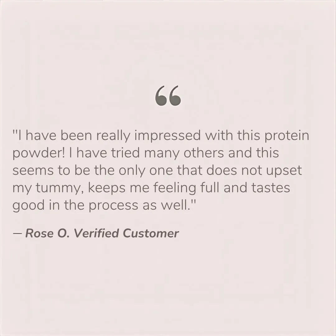 A customer testimonial quote from Rose O. Verified Customer