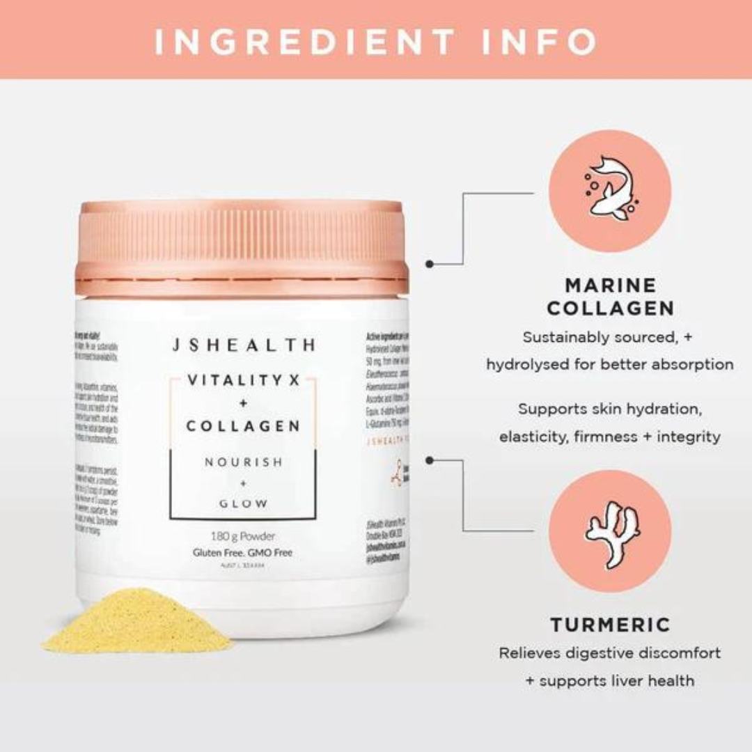 JSHealth Vitality X + Marine Collagen Powder - 180g