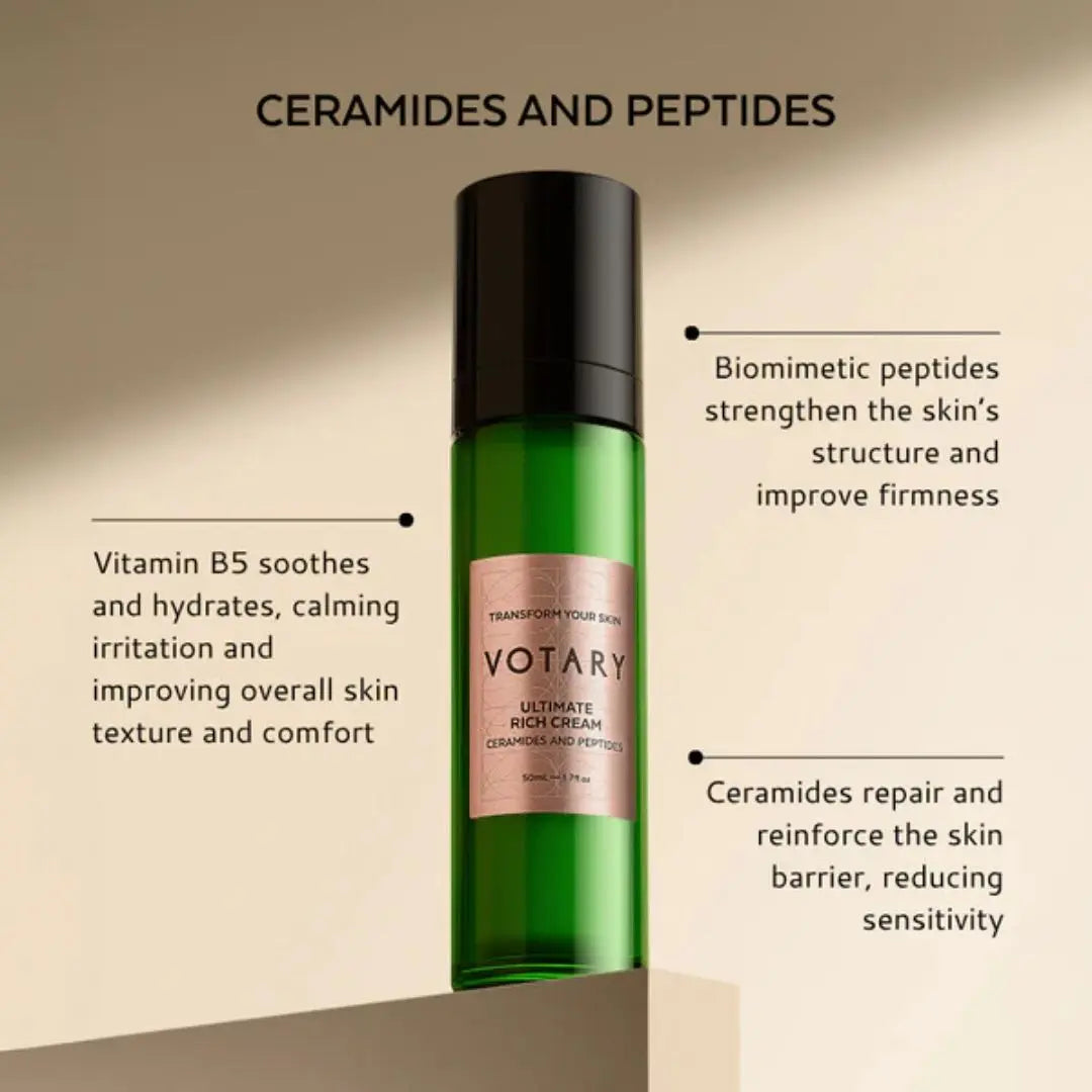 Votary Ultimate Rich Cream with ceramides and peptides for healthy skin