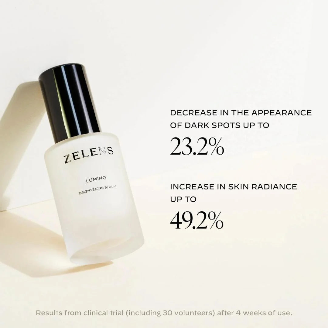 Zelens Lumino benefits: brighter tone, fewer visible dark spots, refined pores