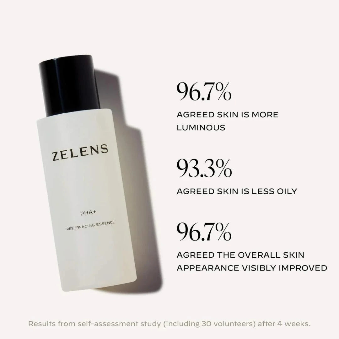 Zelens PHA+ Resurfacing Essence Travel 30ml – lightweight essence texture swatch on white background