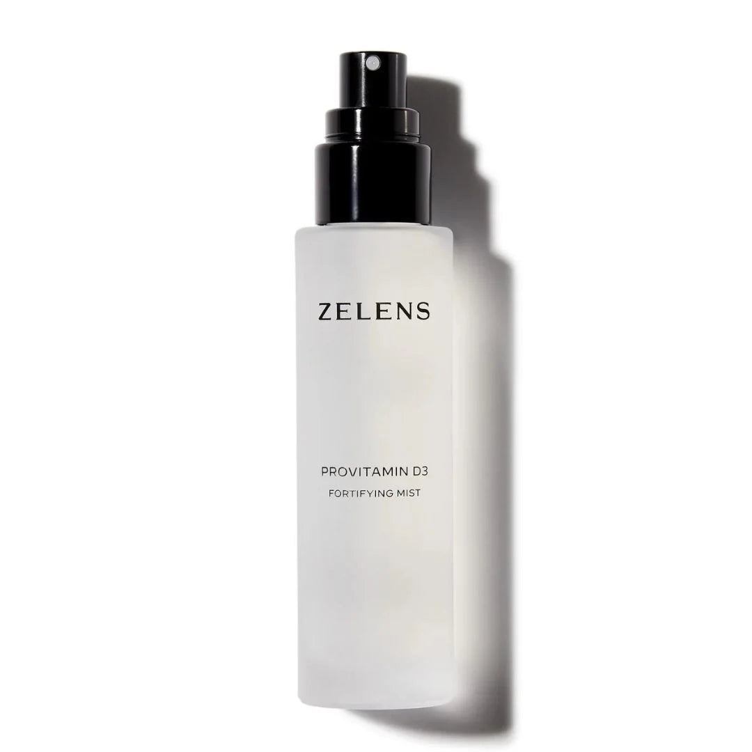 Zelens Provitamin D3 Fortifying Mist spraying an ultra-fine hydrating mist