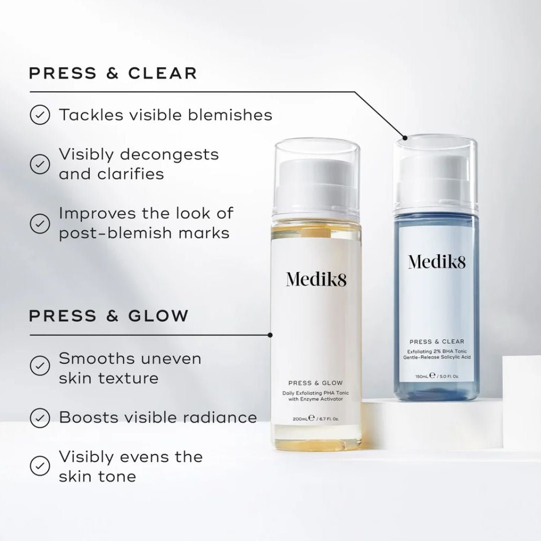 Medik8 Press and Glow Refill- Exfoliating PHA Tonic, 200ml