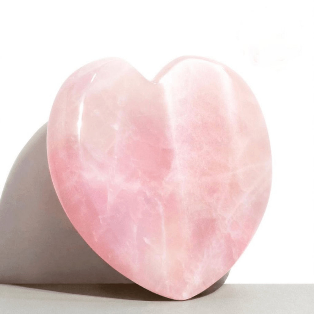 Gua Sha Rose Quartz Love Heart - The Skincare Edit