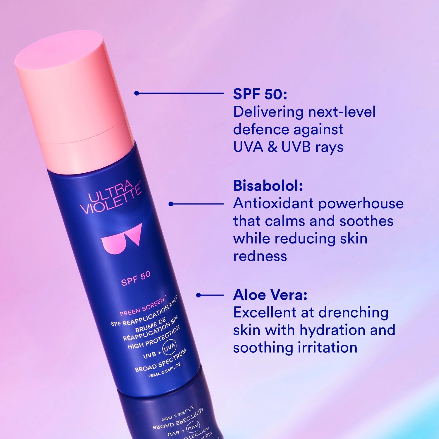 Ultra Violette Preen Screen™ SPF 50 Reapplication Mist 75ml