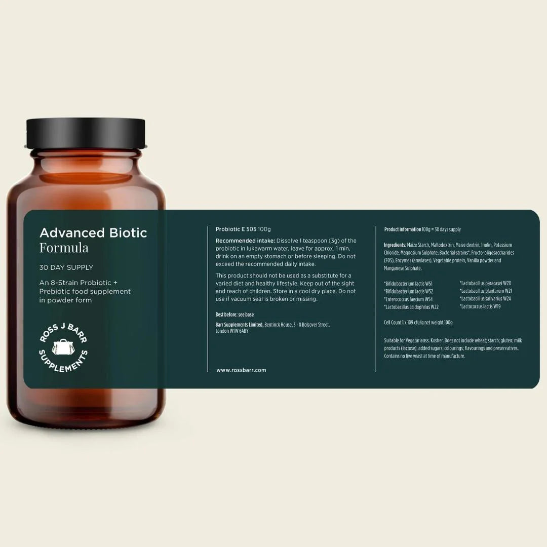 Ross J. Barr Advanced Pro + Pre Biotic Formula, 100 grams