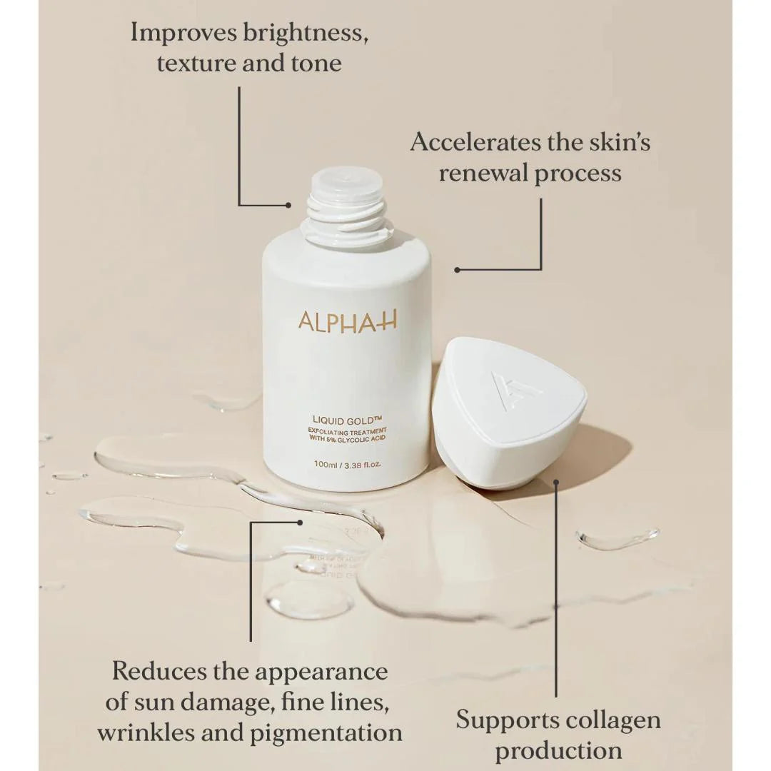 Alpha-H Liquid Gold with 5% Glycolic Acid Exfoliating Treatment, 100ml