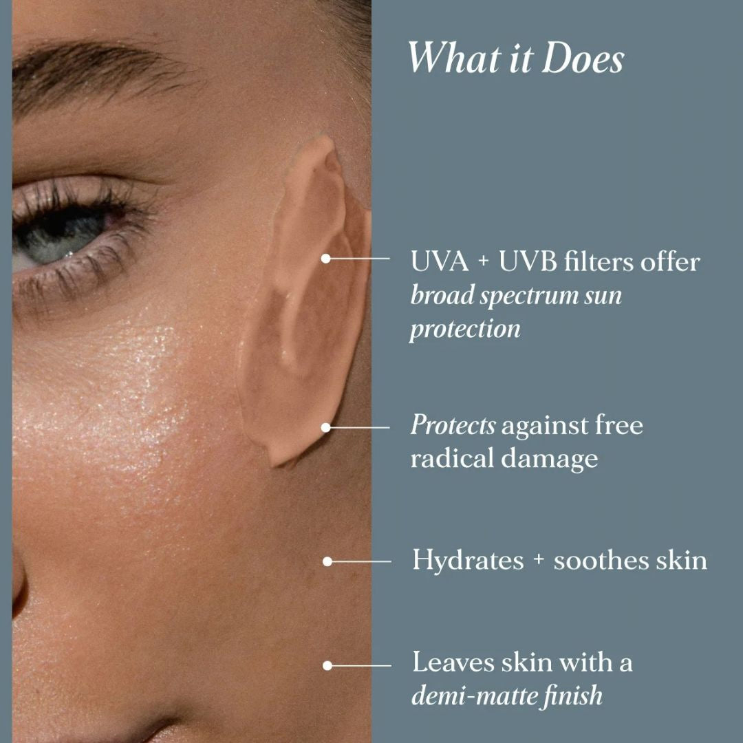 Alpha-H Protection Plus Daily SPF 50+ benefits with broad-spectrum UVA and UVB sun protection, antioxidant defence, hydration and a demi-matte finish