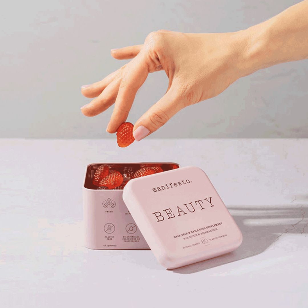 Manifesto Beauty, Hair, Skin & Nails Vitamin Gummies, refill 30 days