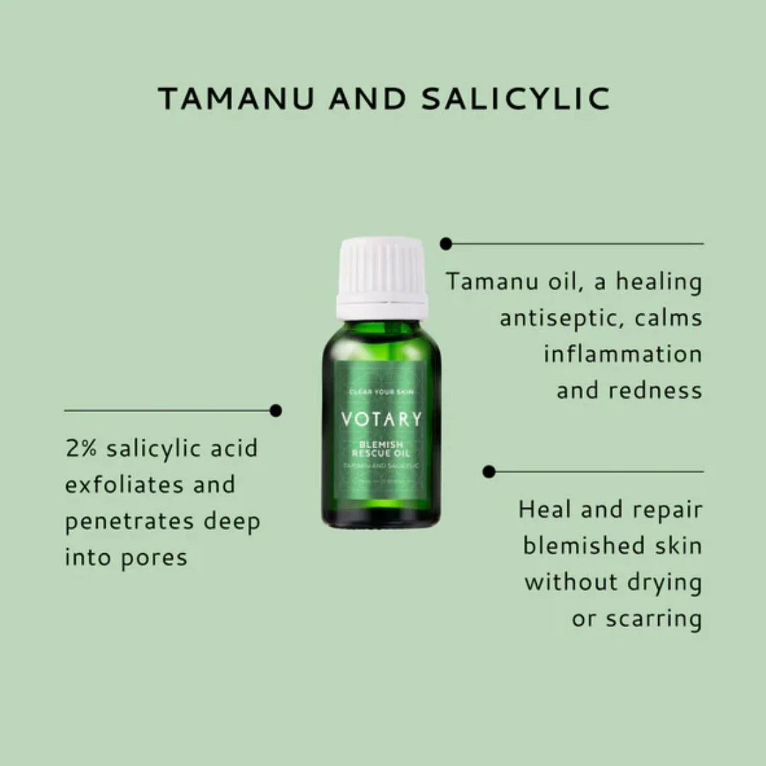 Votary Blemish Rescue Oil - Tamanu and Salicylic, 15ml
