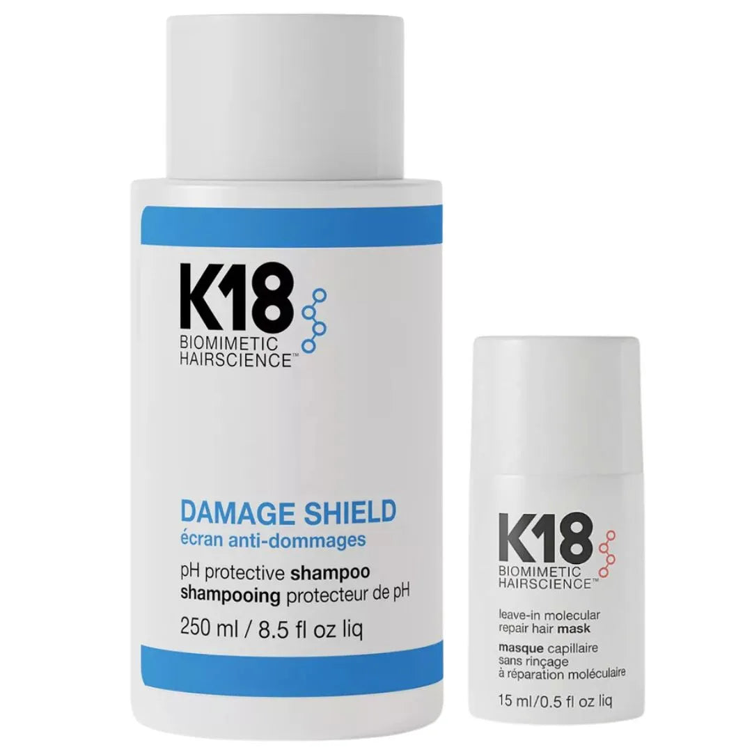 K18 Damage Shield - pH protective Shampoo 250ml + K18 Hair Mask Duo 15ml