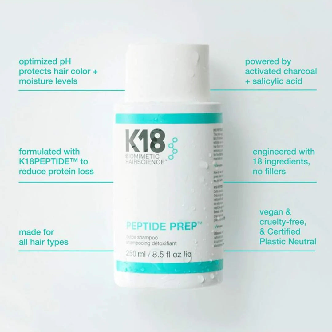 K18 Peptide Prep - Detox Shampoo + K18 Hair Mask Duo, 250 + 15ml
