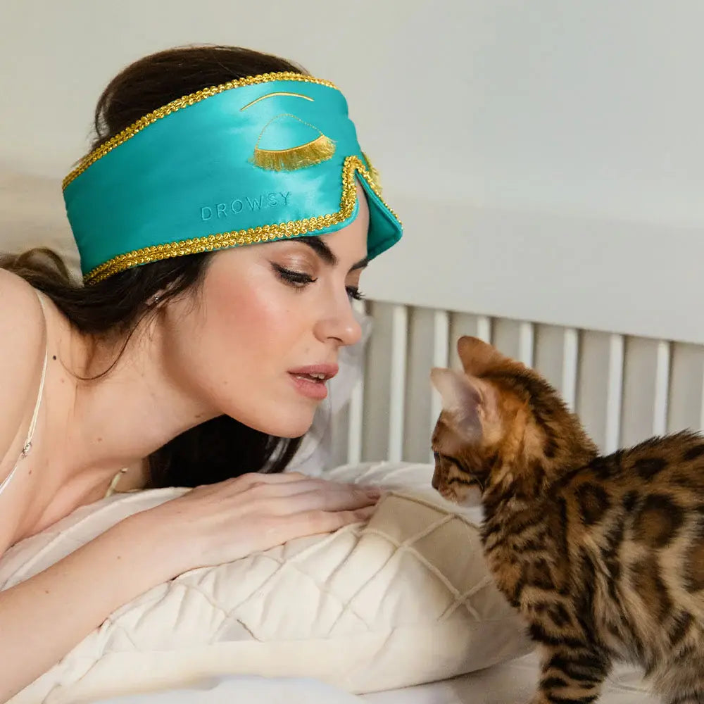 Drowsy silk sleep mask in Breakfast colour
