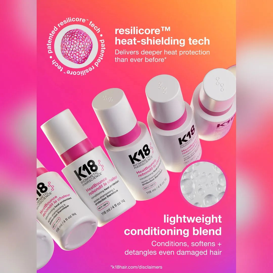K18 Heat Bounce heat protectant benefits