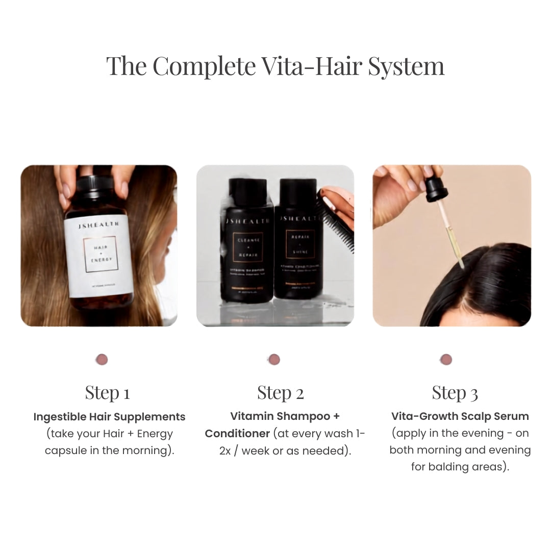 JSHealth Vita-Growth Scalp Serum – verified customer reviews panel on light background