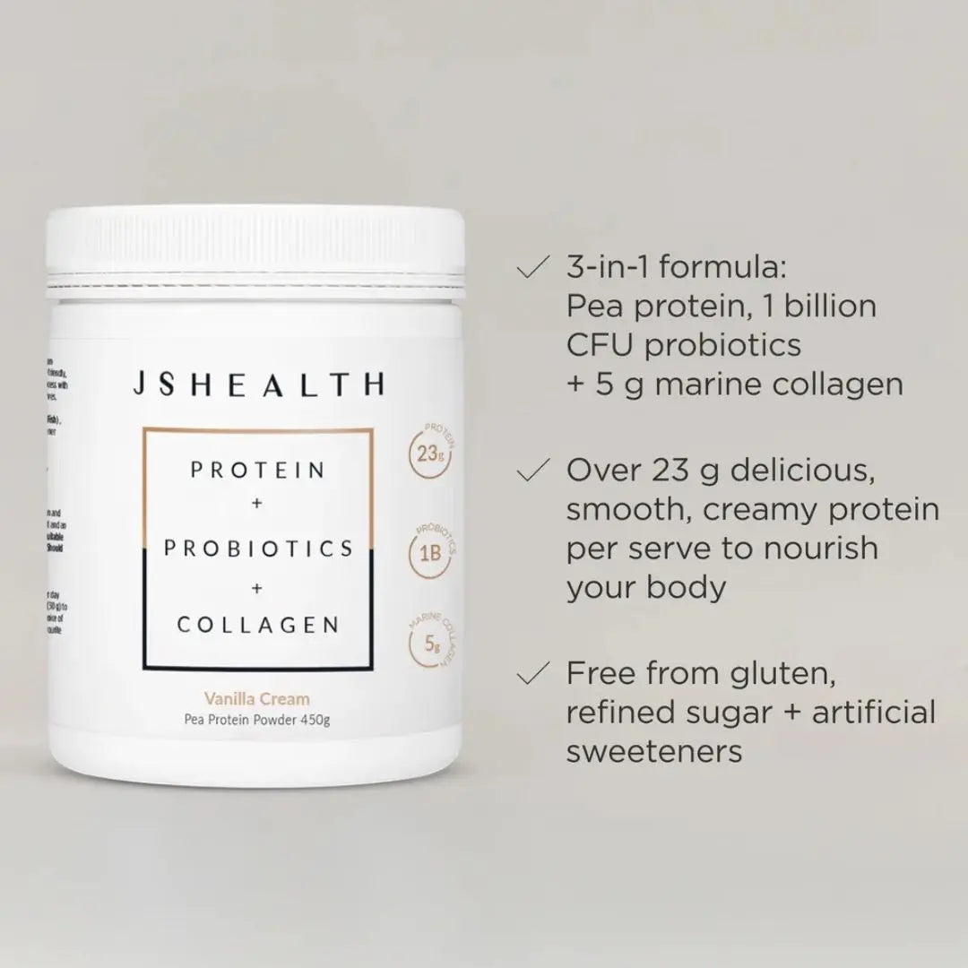 JSHealth Protein + Probiotics + Collagen - Vanilla Cream, 450g