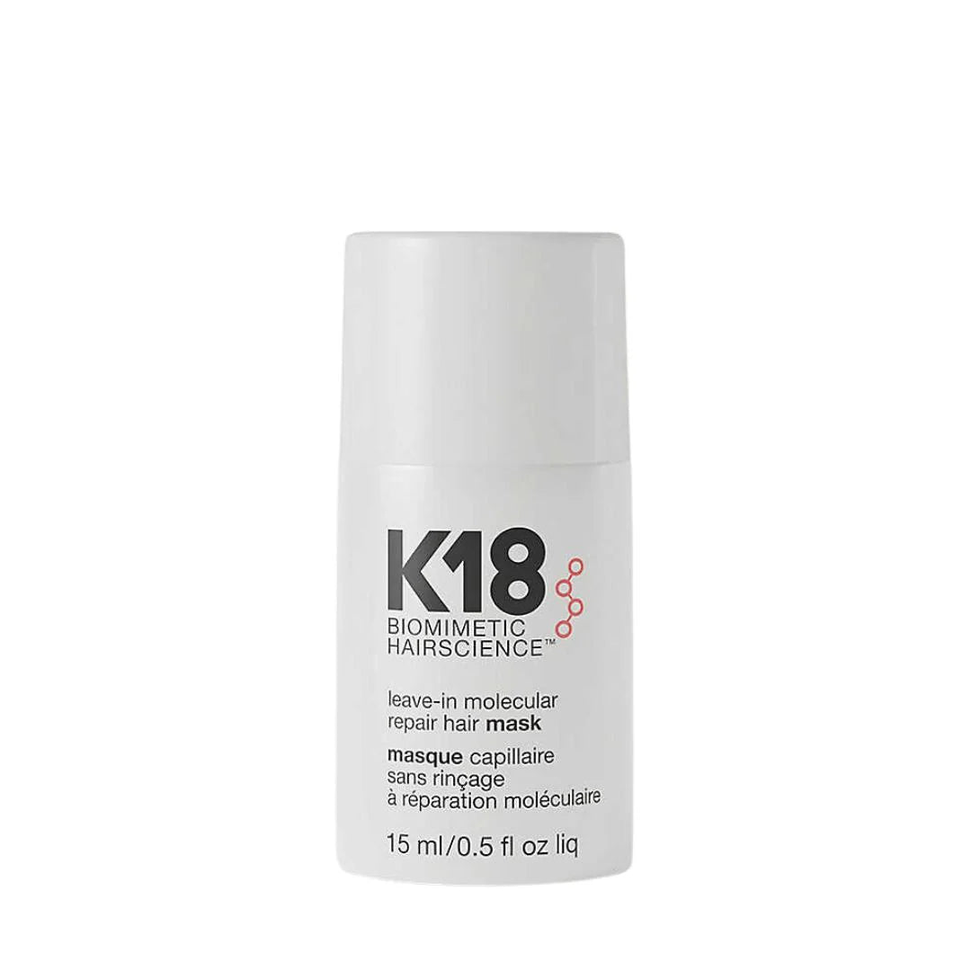 K18 Leave-In Molecular Repair Hair Mask 15ml – verified customer reviews panel on light background