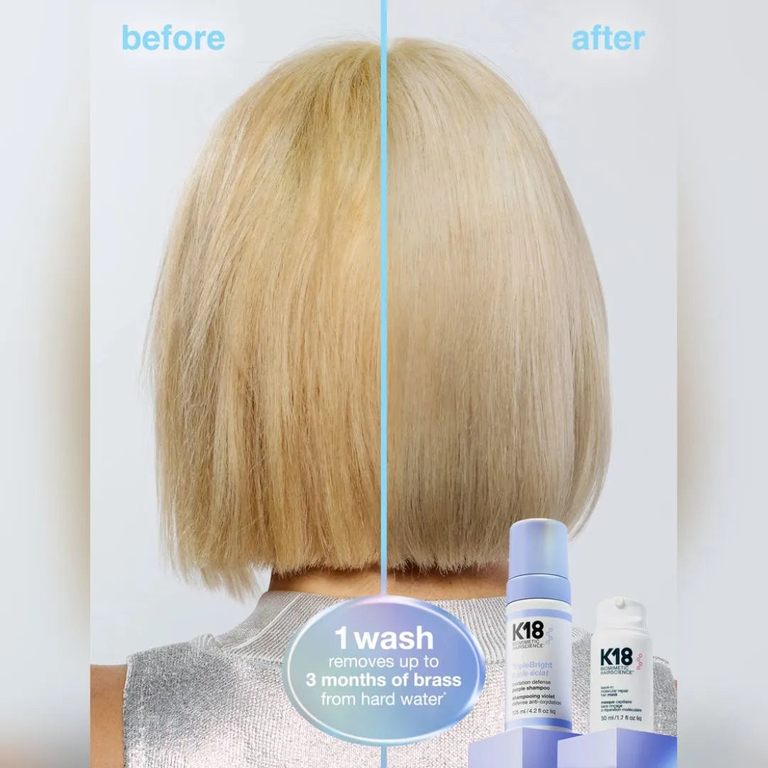 How to use K18 TripleBright purple shampoo