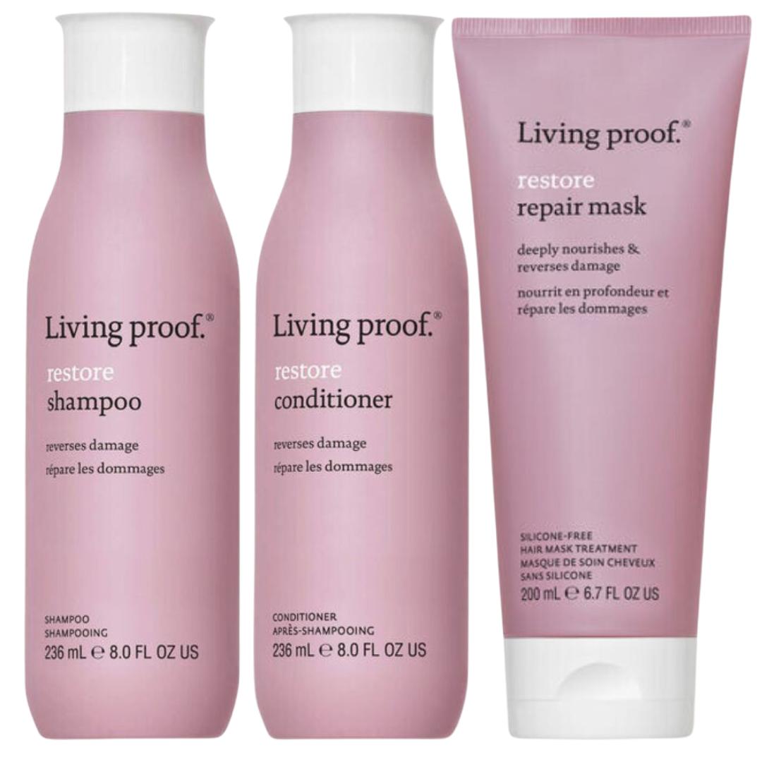 Living Proof Restore Rebuild Kit - Shampoo + Conditioner + Repair Mask
