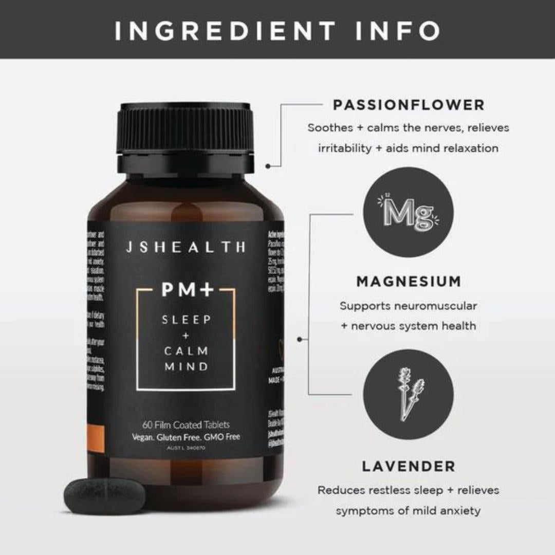 JSHealth PM+ Sleep Formula Supplement, 60 / 30 Tablets