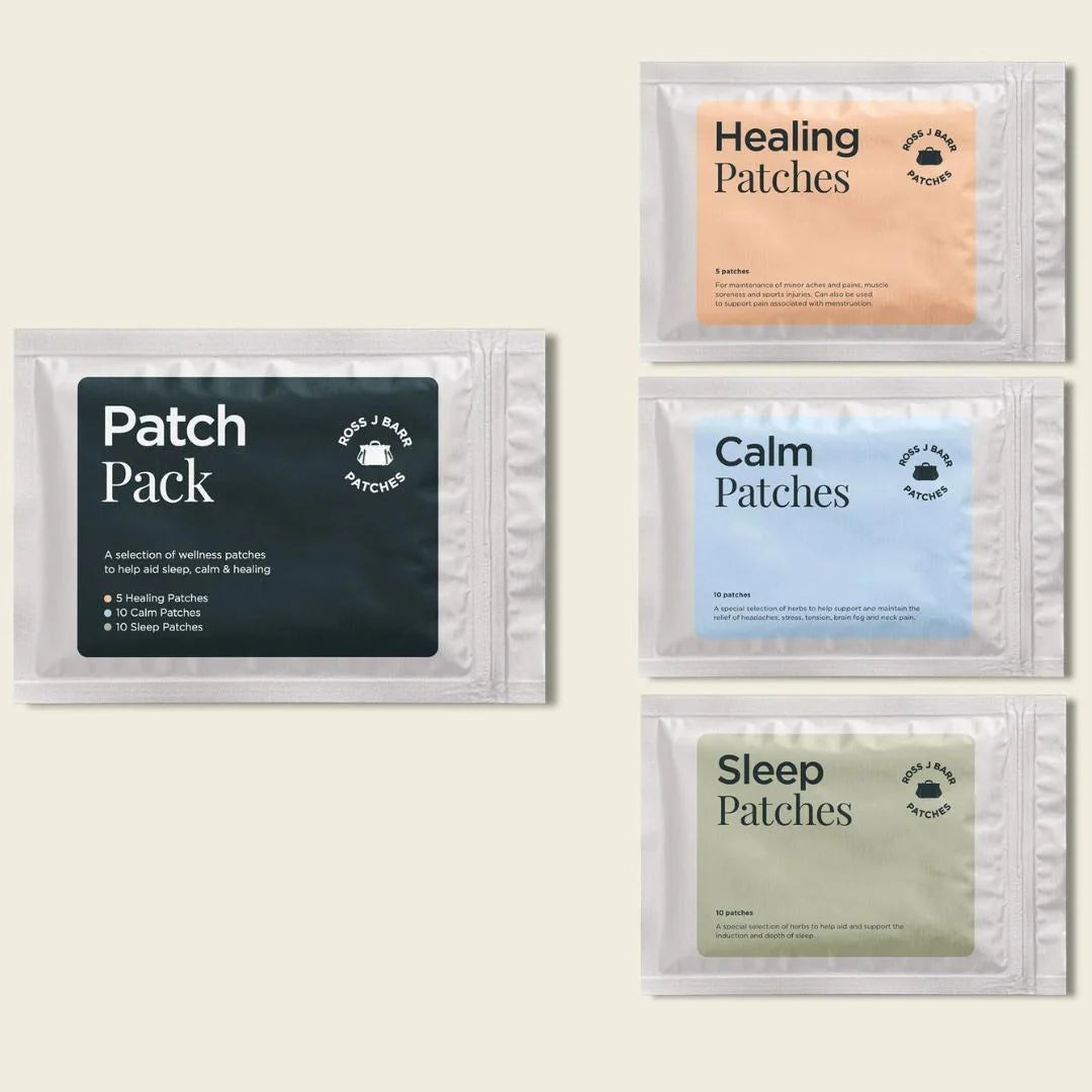 Ross J. Barr Patch Pack 25 patches – all patch varieties included: Sleep, Calm and Healing patches displayed together