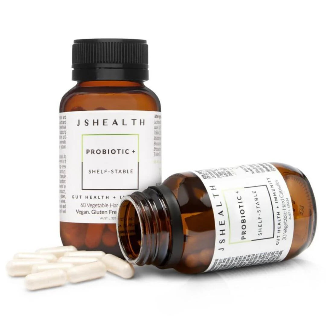 JSHealth Probiotic Shelf-Stable Supplement 60 Tablets – immunity support benefits infographic