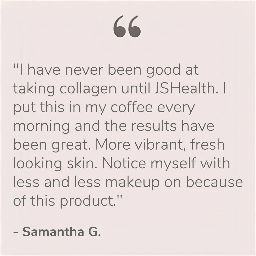 JSHealth Pure Marine Collagen Powder Unflavoured 90g – verified customer reviews panel on light background