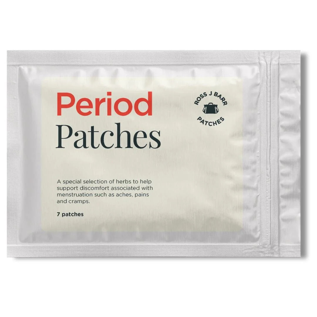 Ross J. Barr Period Patches 7 patches – verified customer reviews panel on light background