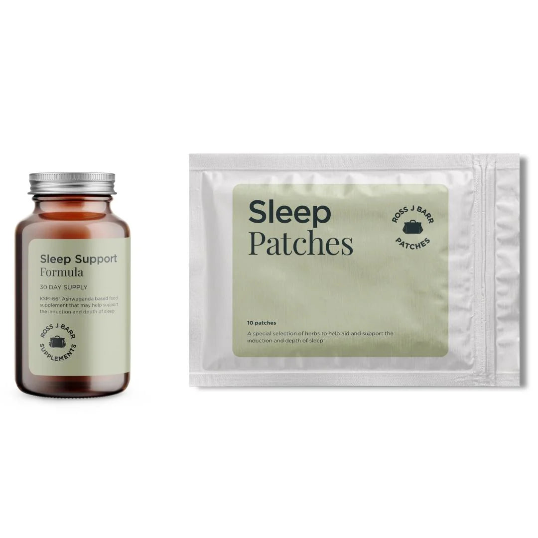 Ross J. Barr Sleep Support Duo 60 capsules and 10 patches – front-of-pack duo product shot on white background