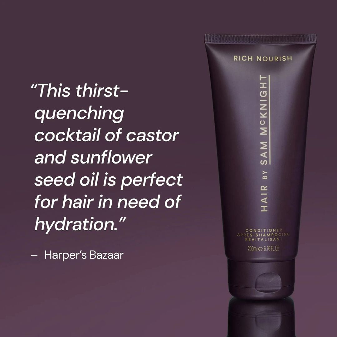 Hair by Sam McKnight Rich Nourish Conditioner with Harper’s Bazaar review for dry hair hydration