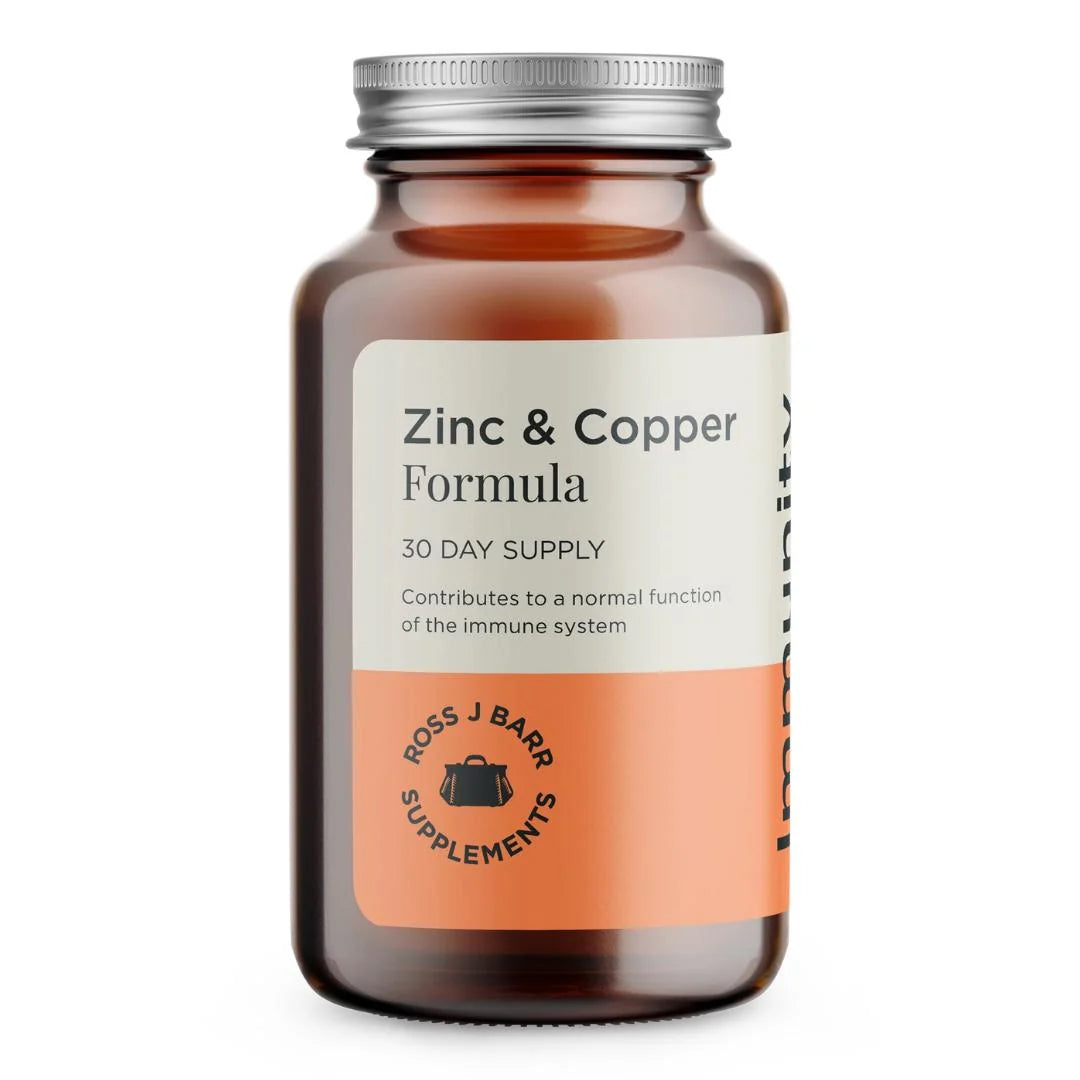 Ross J. Barr Zinc and Copper Formula 30 tablets – front-of-pack product bottle shot on white background