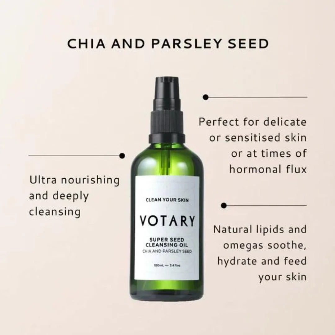 Votary Super Seed Cleansing Oil – Chia & Parsley Seed, 100ml